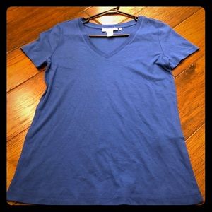 Blue V-neck top